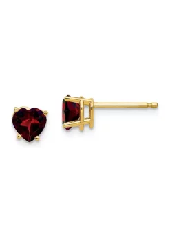 Best reviews of 😍 1.1 ct. t.w. Garnet 5mm Heart Earrings in 14K Yellow Gold by Belk & Co. 👏
