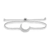 Cheapest 🎁 1/8 ct. t.w. Diamond Crescent Moon Adjustable Bracelet in Sterling Silver by Belk & Co. 🎁