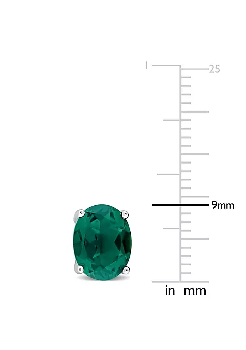 Best deal ๐ Lab Created 3.2 CT TGW Oval Created Emerald Stud Earrings in Sterling Silver by Belk & Co. โญ 2 Best deal ๐ Lab Created 3.2 CT TGW Oval Created Emerald Stud Earrings in Sterling Silver by Belk & Co. โญ - Image 2