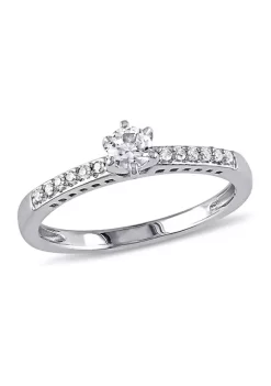 Promo ๐ Lab Created 1/4 CT TGW Created White Sapphire and Diamond Accent Ring in Sterling Silver by Belk & Co. โ๏ธ