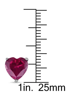 Coupon 😍 Lab Created 5.68 ct. t.g.w. Heart Shaped Created Ruby Stud Earrings in Sterling Silver by Belk & Co. 👍 -DealsBelk & Co. Store Belk 25710