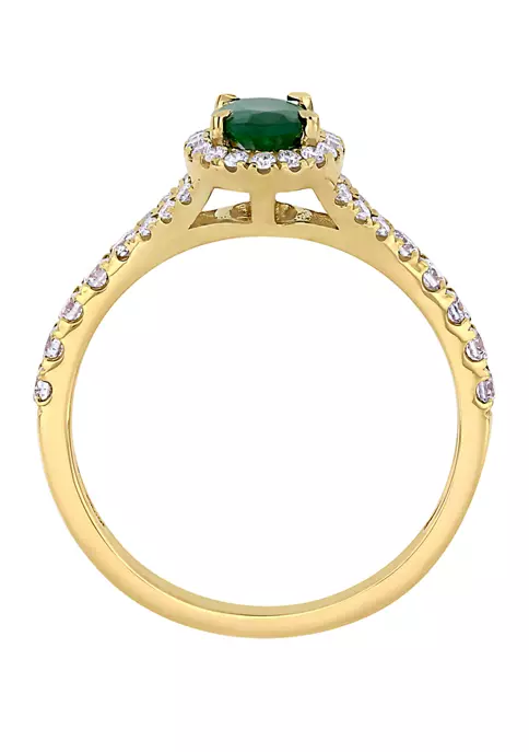 Brand new ๐ Emerald and Diamond Halo Split Shank Ring by Belk & Co. ๐ 2 Brand new ๐ Emerald and Diamond Halo Split Shank Ring by Belk & Co. ๐ - Image 2
