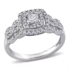 Promo 🌟 1/2 ct. t.w. Diamond Princess-Cut Halo Engagement Ring in 10k White Gold by Belk & Co. 🌟