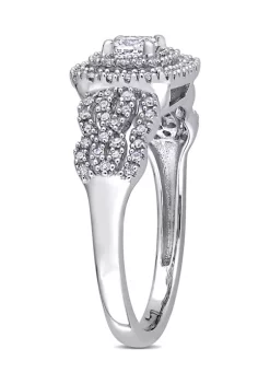 Promo 🌟 1/2 ct. t.w. Diamond Princess-Cut Halo Engagement Ring in 10k White Gold by Belk & Co. 🌟 -DealsBelk & Co. Store Belk 25721