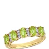 Outlet ⭐ 1.2 ct. t.w. Peridot and 1/6 ct. t.w. Diamond Semi Eternity Ring in 14k Yellow Gold by Belk & Co. 😍