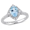 Discount 💯 1.7 ct. t.g.w. Sky Blue Topaz, White Sapphire and 1/4 ct. t.w. Diamond Engagement Ring in 10K White Gold by Belk & Co. 😉