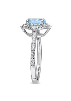 Discount 💯 1.7 ct. t.g.w. Sky Blue Topaz, White Sapphire and 1/4 ct. t.w. Diamond Engagement Ring in 10K White Gold by Belk & Co. 😉 -DealsBelk & Co. Store Belk 25731