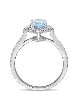 Discount 💯 1.7 ct. t.g.w. Sky Blue Topaz, White Sapphire and 1/4 ct. t.w. Diamond Engagement Ring in 10K White Gold by Belk & Co. 😉 -DealsBelk & Co. Store Belk 25732