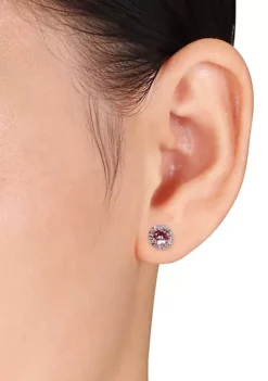 Cheap ⭐ 10k Rose Gold Morganite and Diamond Stud Earrings by Belk & Co. 🎉 -DealsBelk & Co. Store Belk 2574