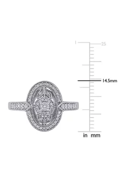 Coupon 🎁 1/4 ct. t.w. Diamond Vintage Oval Halo Engagement Ring in Sterling Silver by Belk & Co. 👏 -DealsBelk & Co. Store Belk 25766