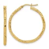 Best Sale 👏 14K Yellow Gold Polished and Textured Hoop Earrings by Belk & Co. ✔️