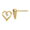 Top 10 🔥 1/10 ct. t.w. Lab Grown Diamond Heart Earrings in 14K Yellow Gold by Belk & Co. 😍
