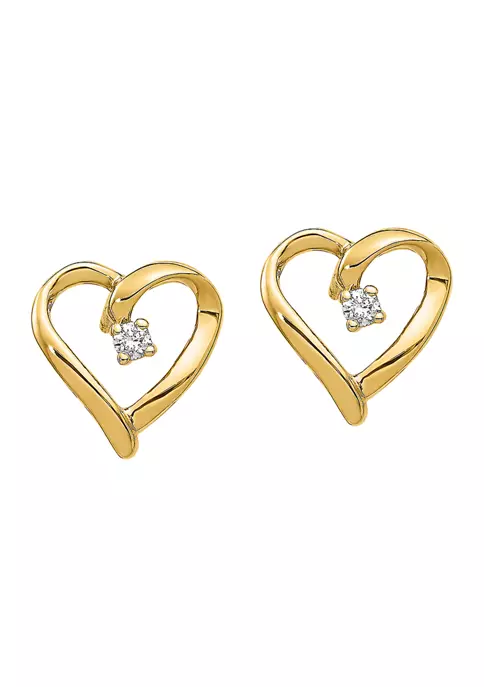 Top 10 ๐ฅ 1/10 ct. t.w. Lab Grown Diamond Heart Earrings in 14K Yellow Gold by Belk & Co. ๐ 2 Top 10 ๐ฅ 1/10 ct. t.w. Lab Grown Diamond Heart Earrings in 14K Yellow Gold by Belk & Co. ๐ - Image 2