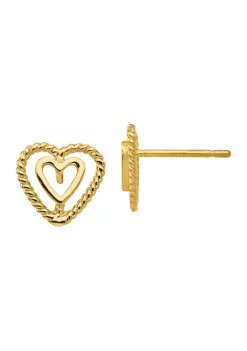 Outlet 🧨 14K Yellow Gold Heart Earrings by Belk & Co. 🛒 -DealsBelk & Co. Store Belk 25814