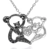Best deal ✨ Black Diamond and White Diamond Accent Bear Pendant in Sterling Silver by Belk & Co. 😍