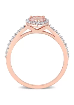 Brand new 💯 3/4 ct. t.w. Morganite and 1/4 ct. t.w. Diamond Teardrop Engagement Ring in 10k Rose Gold by Belk & Co. 😉 -DealsBelk & Co. Store Belk 25870