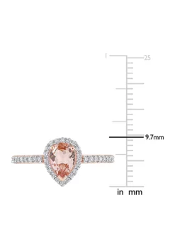 Brand new 💯 3/4 ct. t.w. Morganite and 1/4 ct. t.w. Diamond Teardrop Engagement Ring in 10k Rose Gold by Belk & Co. 😉 -DealsBelk & Co. Store Belk 25871