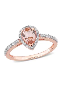 Brand new 💯 3/4 ct. t.w. Morganite and 1/4 ct. t.w. Diamond Teardrop Engagement Ring in 10k Rose Gold by Belk & Co. 😉 -DealsBelk & Co. Store Belk 25873