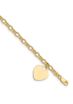 Cheap โญ 14K Yellow Gold Heart Charm Bracelet by Belk & Co. ๐