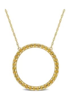 Best deal 👍 1.37 ct. t.w. Citrine Circle of Life Pendant with Chain in 10k Yellow Gold by Belk & Co. 😀