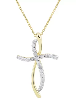 Discount 🤩 1/4 ct. t.w. Diamond Pendant with 18 Inch Rope Chain in 10K Yellow Gold by Belk & Co. 🛒 -DealsBelk & Co. Store Belk 25907