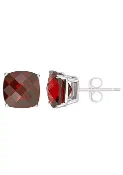 New 🌟 Sterling Silver 8mm Cushion Garnet Stud Earrings by Belk & Co. 👍 -DealsBelk & Co. Store Belk 25915