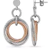 Buy 🎁 Sterling Silver And Rose Gold-Plated Circle Drop Earrings by Belk & Co. 👏