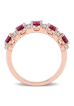 Wholesale 😍 Rhodolite and White Topaz Semi Eternity Ring in Rose Gold Plated Sterling Silver by Belk & Co. 🎉 -DealsBelk & Co. Store Belk 25928