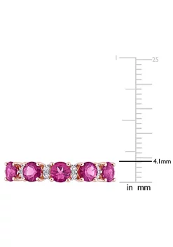 Wholesale 😍 Rhodolite and White Topaz Semi Eternity Ring in Rose Gold Plated Sterling Silver by Belk & Co. 🎉 -DealsBelk & Co. Store Belk 25929