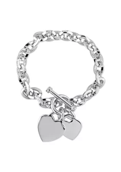 Deals 🥰 Heart Charms Charm Bracelet in Sterling Silver by Belk & Co. 🎉 -DealsBelk & Co. Store Belk 2594