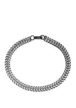 Flash Sale 😀 8.5 Inch Stainless Steel Chain Bracelet with Black IP by Belk & Co. 🔥