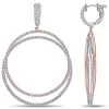 Best Sale 🎁 3.55 ct. t.w. Diamond Double Hoop Earrings in Two-Tone 14K White and Rose Gold by Belk & Co. 🤩