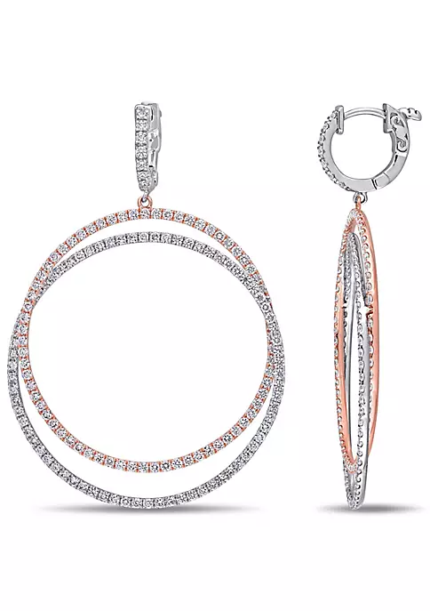 Best Sale ๐ 3.55 ct. t.w. Diamond Double Hoop Earrings in Two-Tone 14K White and Rose Gold by Belk & Co. ๐คฉ 4 Best Sale ๐ 3.55 ct. t.w. Diamond Double Hoop Earrings in Two-Tone 14K White and Rose Gold by Belk & Co. ๐คฉ - Image 4