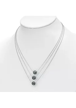 Coupon 🧨 Sterling Silver Rhodium 8-9mm Semi-Round Tahitian Saltwater Pearl Multi-Strand Necklace by Belk & Co. ✨ -DealsBelk & Co. Store Belk 25968