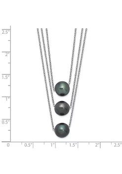 Coupon 🧨 Sterling Silver Rhodium 8-9mm Semi-Round Tahitian Saltwater Pearl Multi-Strand Necklace by Belk & Co. ✨ -DealsBelk & Co. Store Belk 25969
