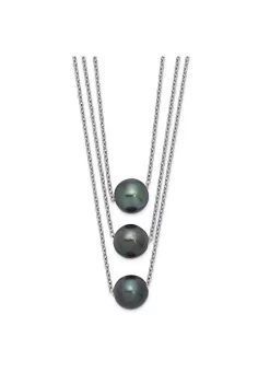 Coupon 🧨 Sterling Silver Rhodium 8-9mm Semi-Round Tahitian Saltwater Pearl Multi-Strand Necklace by Belk & Co. ✨ -DealsBelk & Co. Store Belk 25971
