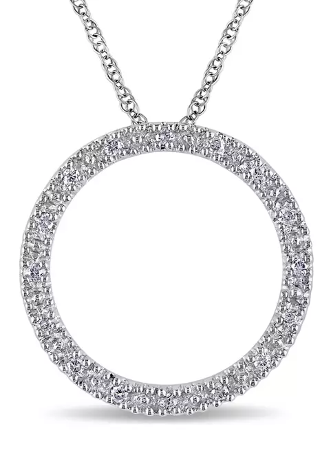 Brand new ❤️ 1/10 ct. t.w. Diamond Circle Of Life Pendant with Chain in 10k White Gold by Belk & Co. 🔥 1 Brand new ❤️ 1/10 ct. t.w. Diamond Circle Of Life Pendant with Chain in 10k White Gold by Belk & Co. 🔥