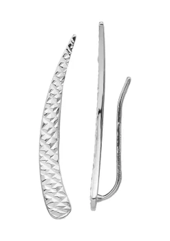 New ⭐ 14K White Gold Polished and Textured Ear Climber Earrings by Belk & Co. 🎉 -DealsBelk & Co. Store Belk 25987