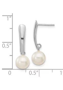 Best reviews of 🛒 14K White Gold 6-7mm Round White Freshwater Cultured Pearl Dangle Earrings by Belk & Co. 🧨 -DealsBelk & Co. Store Belk 25998
