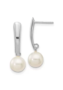 Best reviews of 🛒 14K White Gold 6-7mm Round White Freshwater Cultured Pearl Dangle Earrings by Belk & Co. 🧨 -DealsBelk & Co. Store Belk 25999