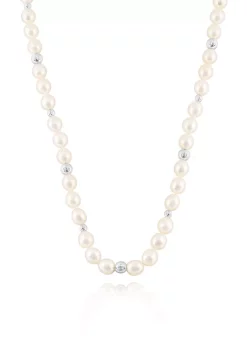 Best Pirce 🔔 Freshwater Pearl Strand and Sterling Silver Bead Necklace by Belk & Co. 🥰