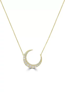 Top 10 😍 5/8 ct. t.w. Diamond Crescent Moon Necklace in 14K Yellow Gold by Belk & Co. 👏