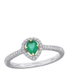 Coupon 😀 Emerald and Diamond Halo Ring by Belk & Co. ⭐