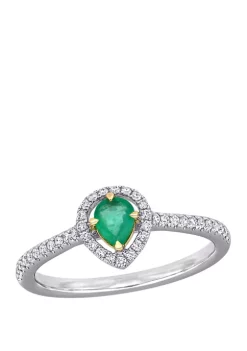 Coupon 😀 Emerald and Diamond Halo Ring by Belk & Co. ⭐ -DealsBelk & Co. Store Belk 26062