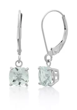Budget 🧨 10k White Gold Aquamarine Earrings by Belk & Co. 🎉