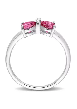 Wholesale 🔔 Pink Topaz and Diamond Accent Bow Ring in 10k White Gold by Belk & Co. 🌟 -DealsBelk & Co. Store Belk 26079