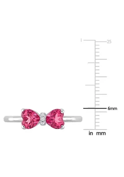 Wholesale 🔔 Pink Topaz and Diamond Accent Bow Ring in 10k White Gold by Belk & Co. 🌟 -DealsBelk & Co. Store Belk 26080