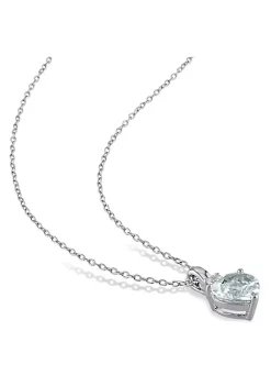 Buy 👏 Lab Created 2-Piece Set of 3.45 ct. t.g.w. Aquamarine and Created White Sapphire Pendant with Chain and Ring in Sterling Silver by Belk & Co. ⌛ -DealsBelk & Co. Store Belk 26087