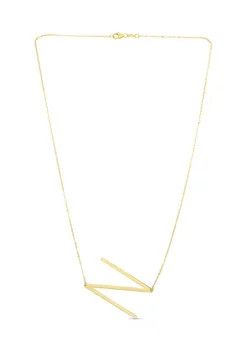 Discount 🎁 14 Karat Yellow Gold Initial-N Necklace by Belk & Co. 😉 -DealsBelk & Co. Store Belk 26095