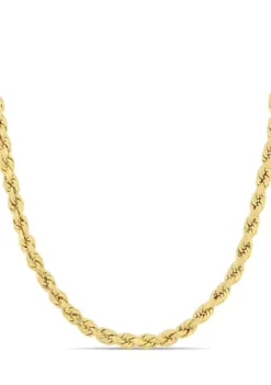 Best deal ๐ 4 Millimeter Rope Chain Necklace in 14K Yellow Gold by Belk & Co. โญ